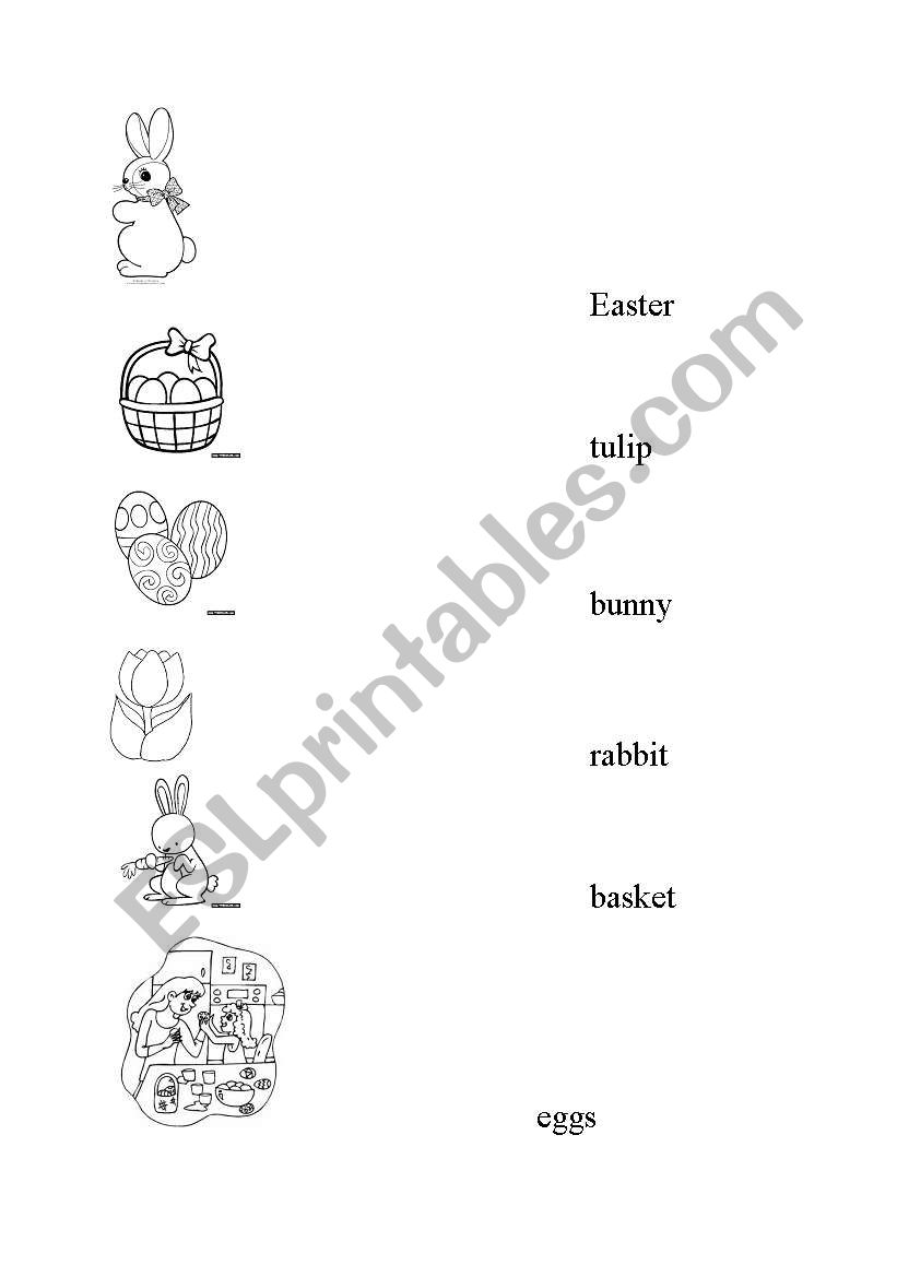 Easter matching worksheet