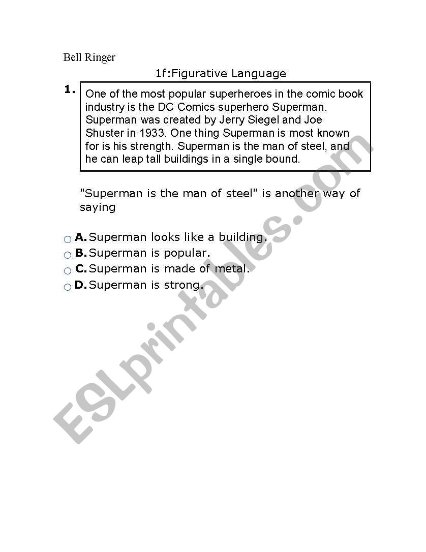 Figurative Language worksheet