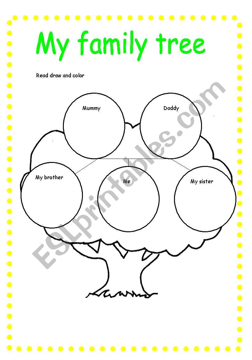 My Family Tree ESL Worksheet By Teregugras yahoo es