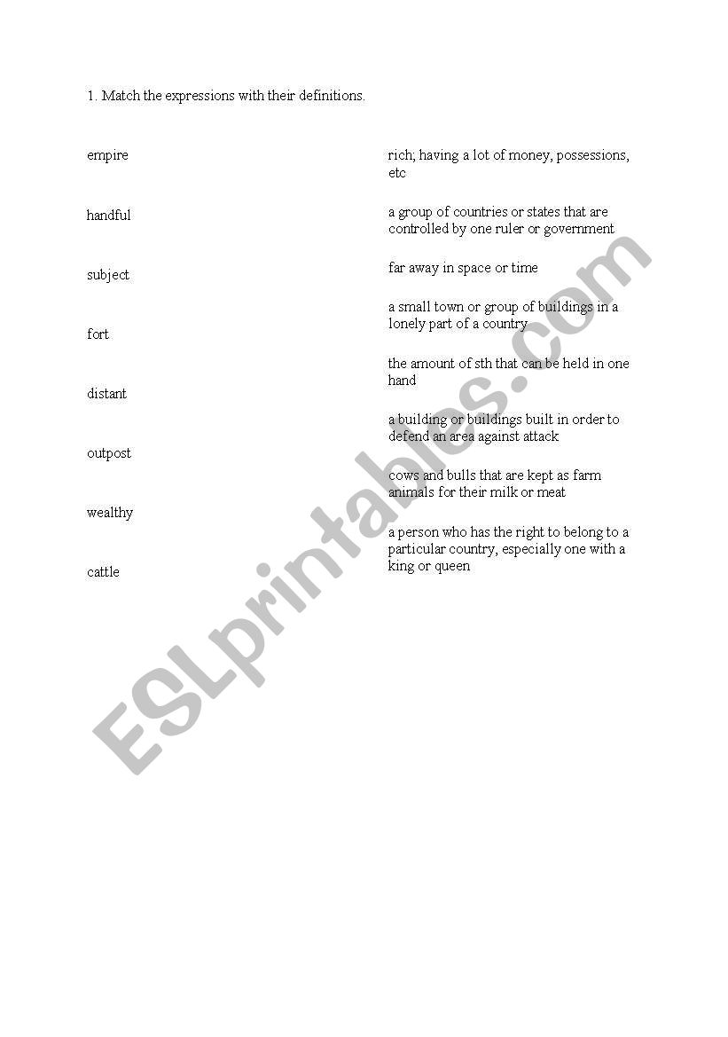 Vocabulary Practice worksheet