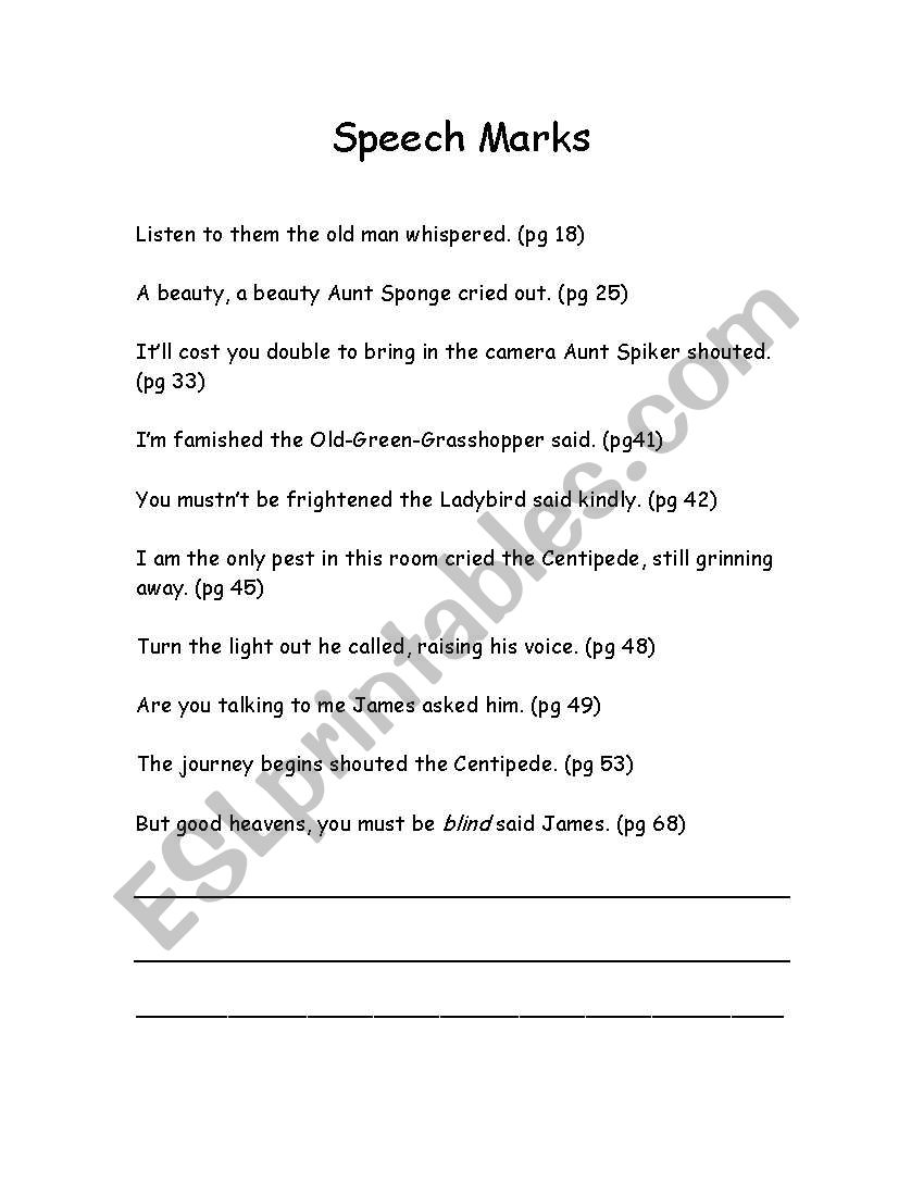 direct speech worksheets grade 5