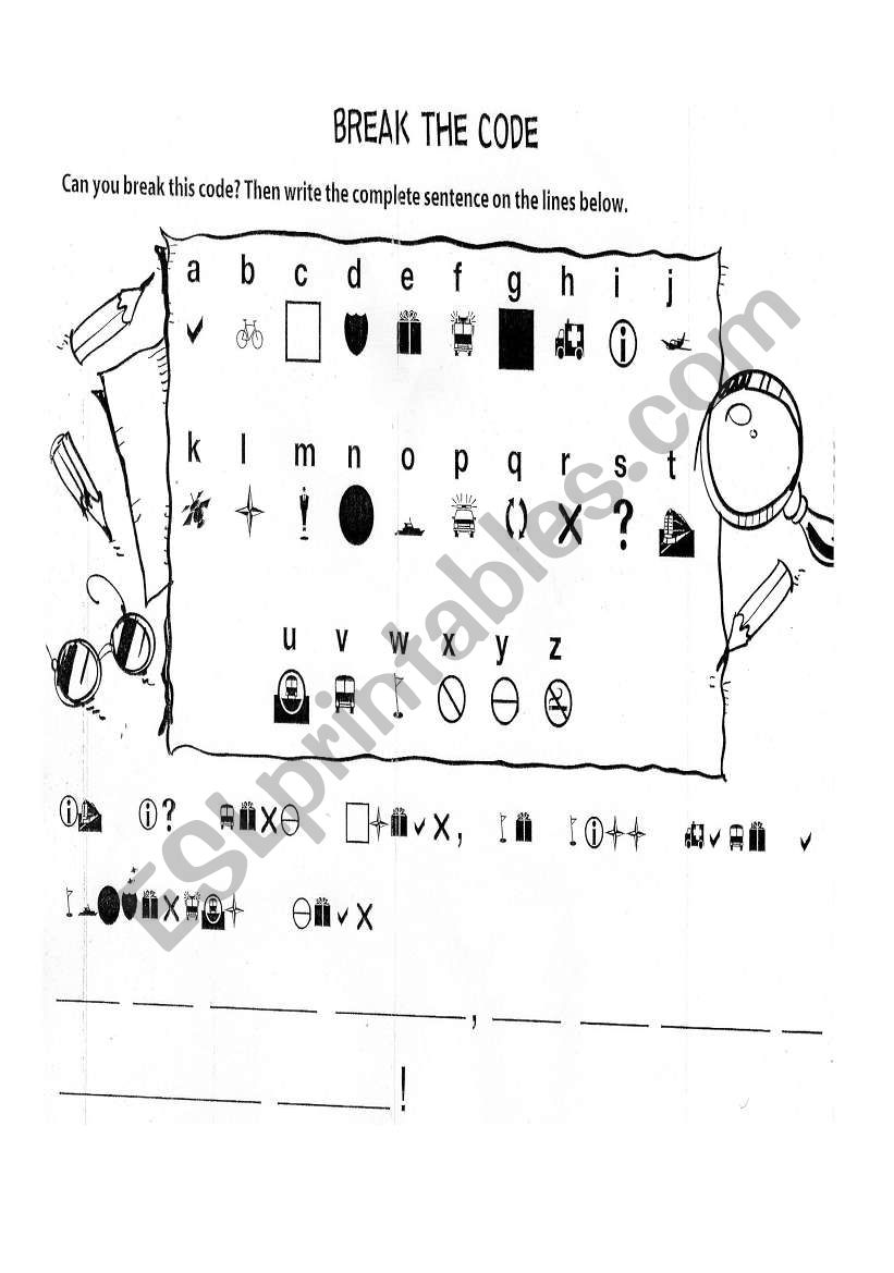 Break The code ESL Worksheet By Dieguis