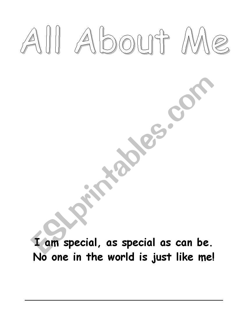All About Me Book worksheet