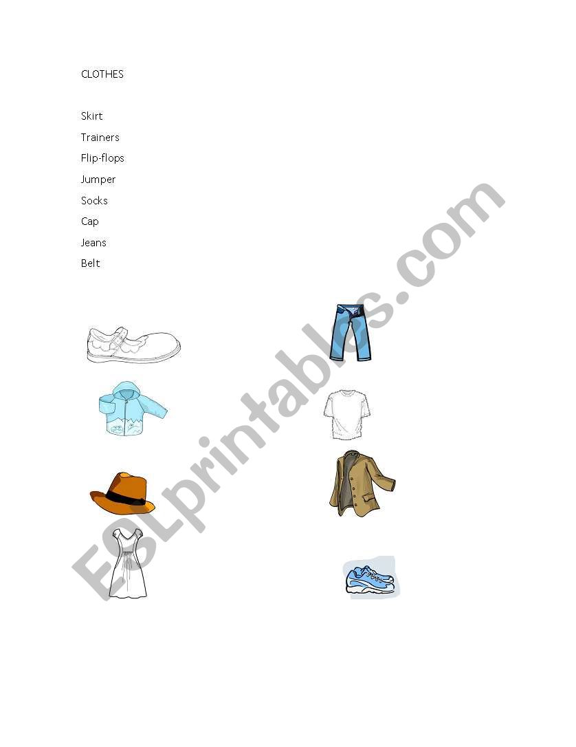 easy clothes review worksheet