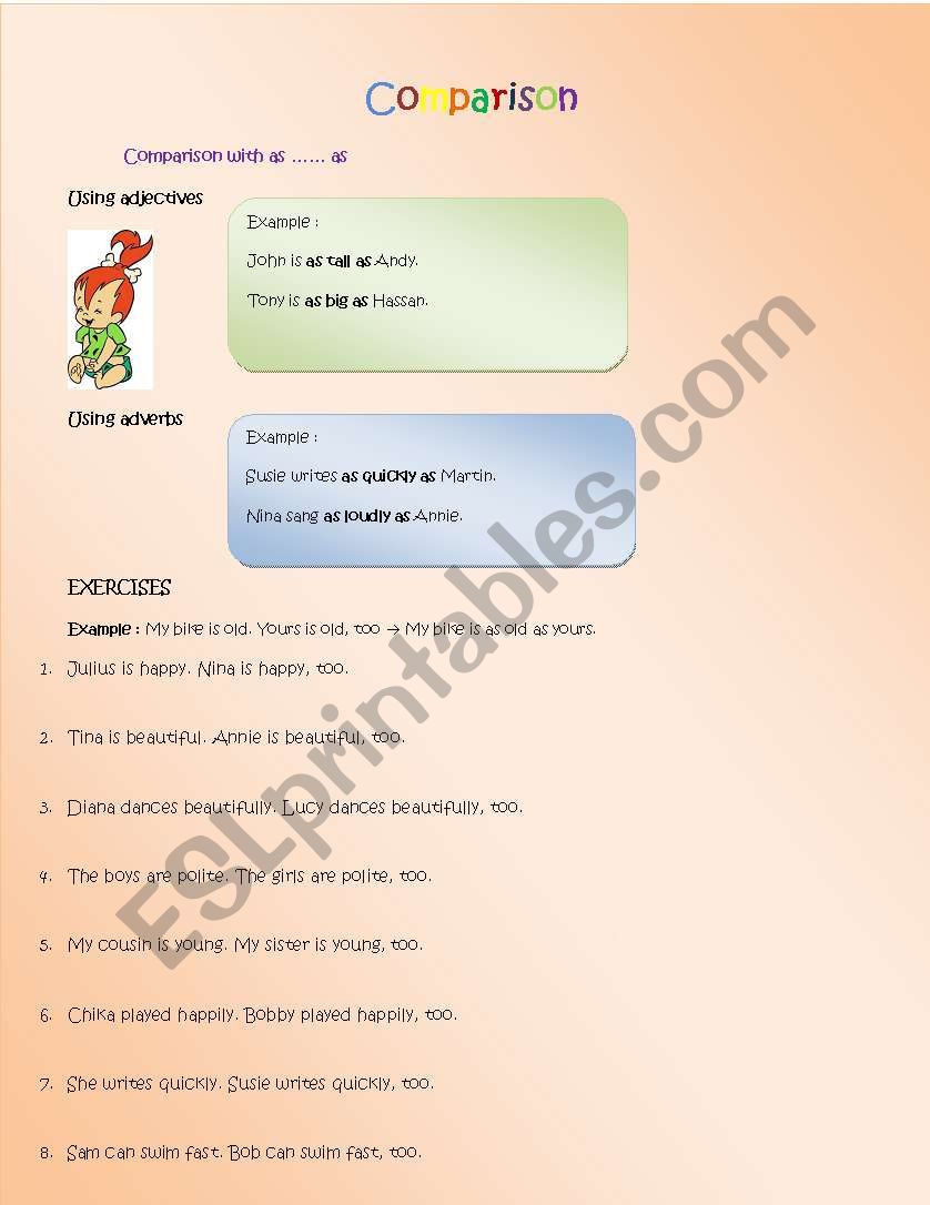 Comparison worksheet