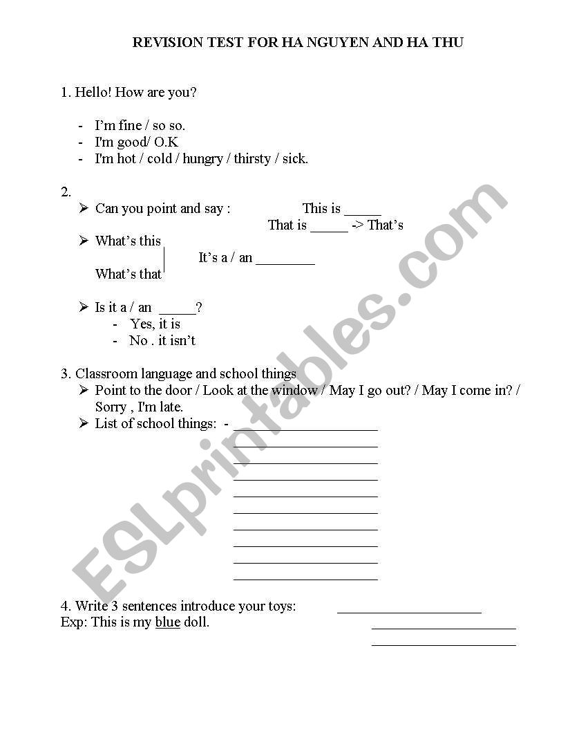 Family and Friend 1 Review worksheet