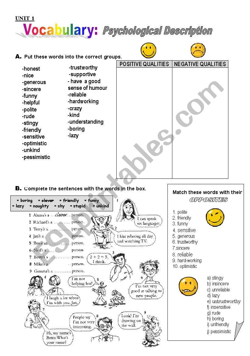 useful vocabulary worksheet