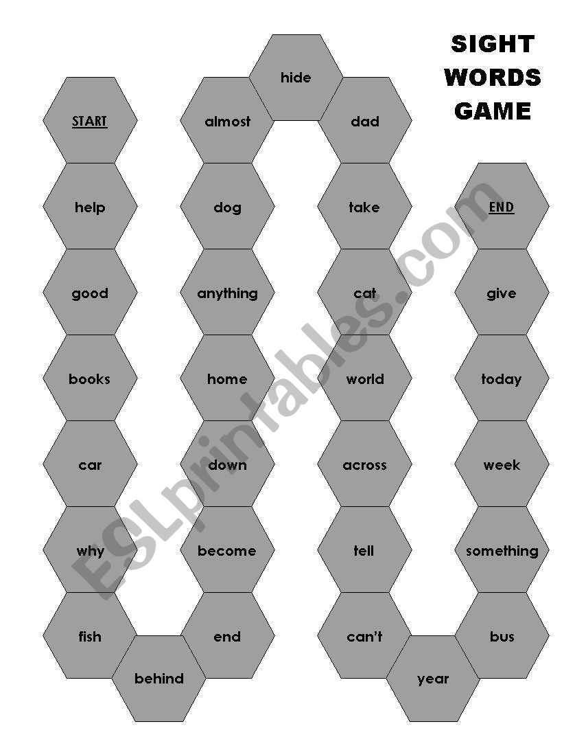 Sight Word Game 9 worksheet