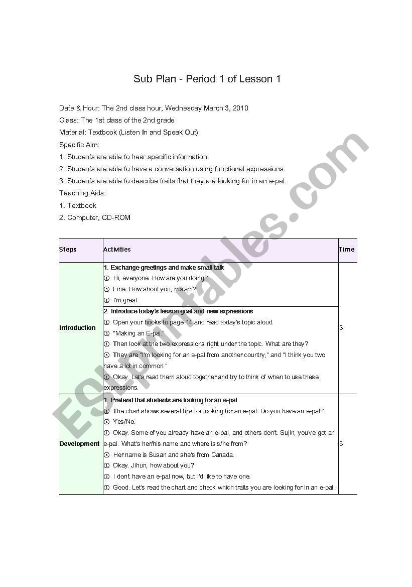 learn English worksheet