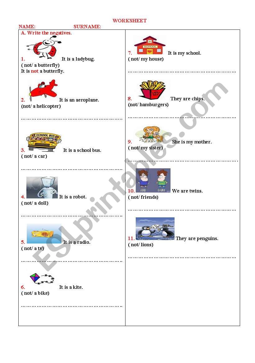 VERB TO BE worksheet