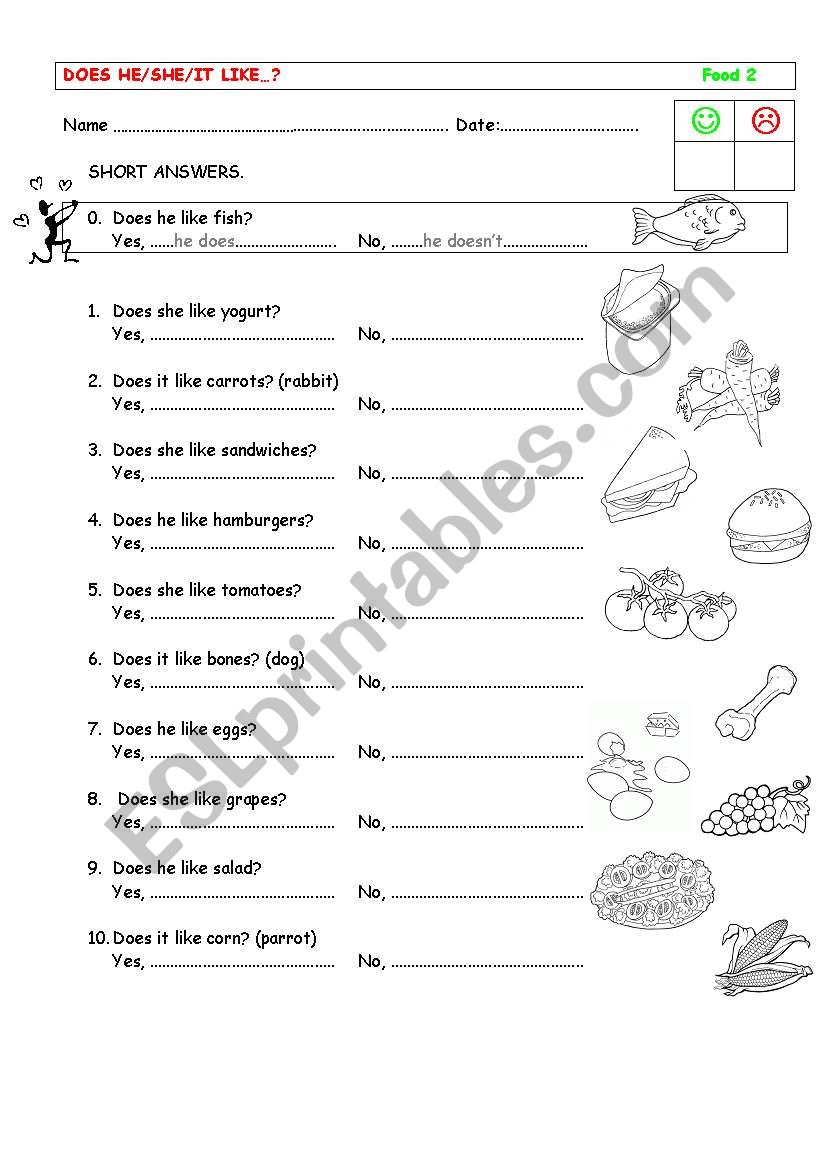 Does he/she/it like...? worksheet