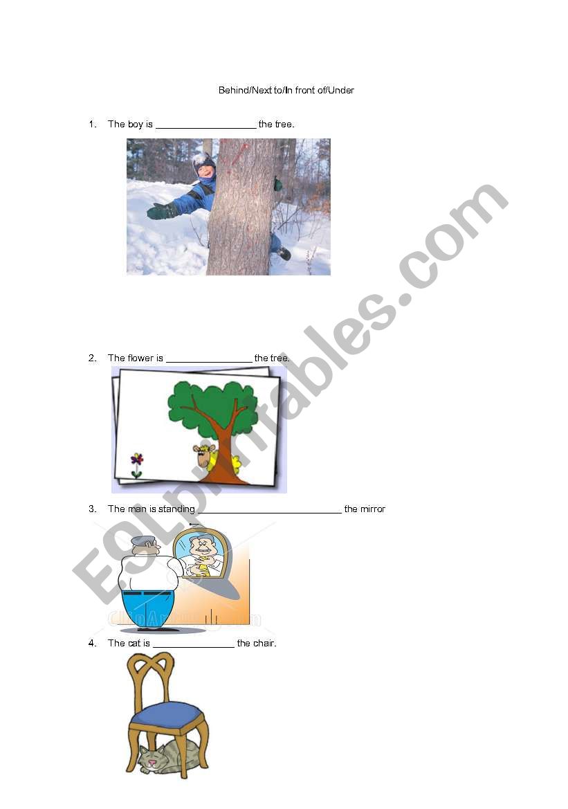 Prepositions worksheet