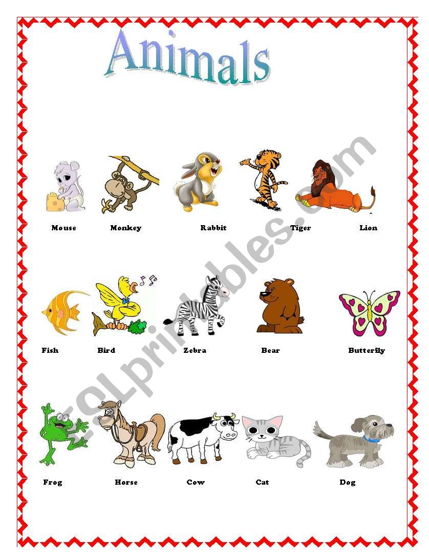 Animals - ESL worksheet by Ana Spasovska