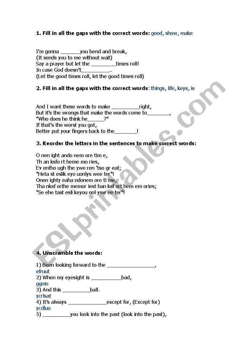 listening activity worksheet