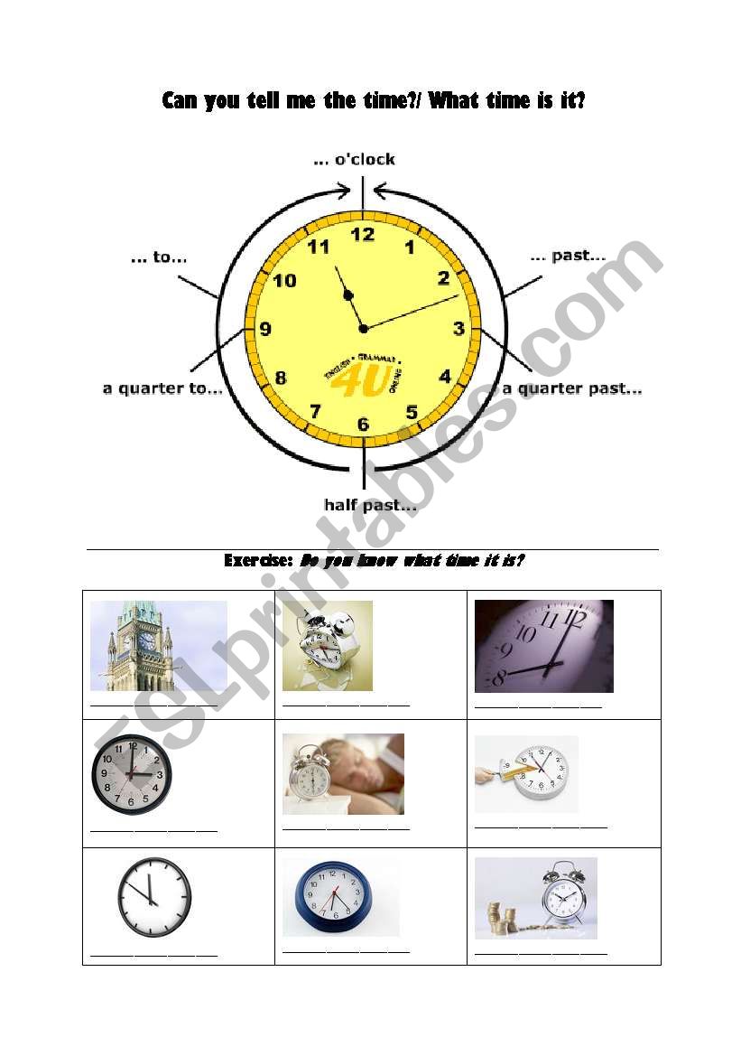 What time is it? worksheet