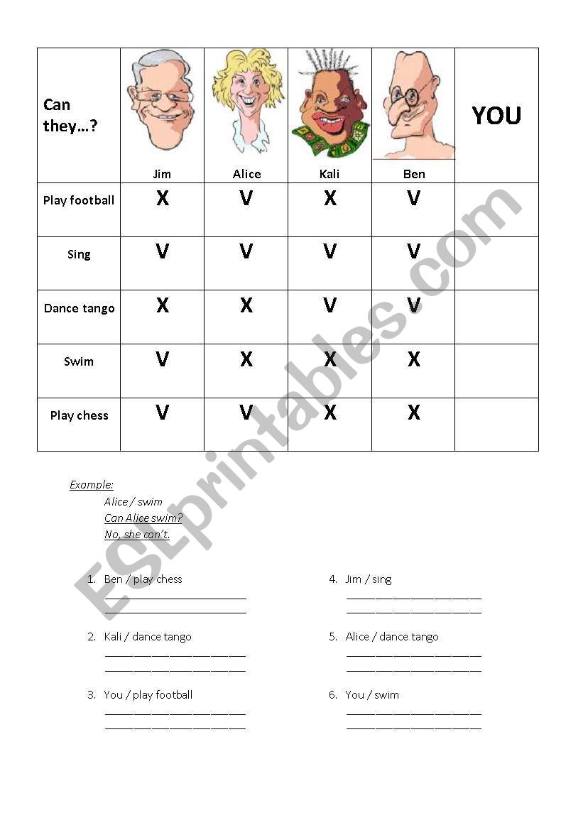 Can - ESL worksheet by angel_cis20