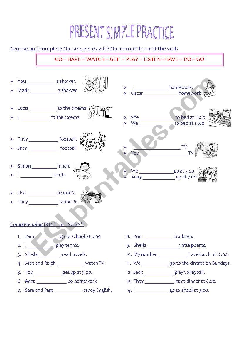 PRESENT SIMPLE worksheet