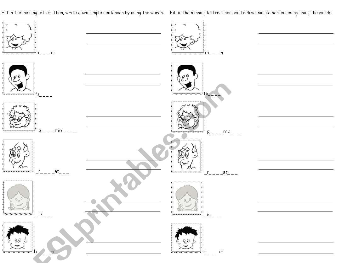 family worksheet