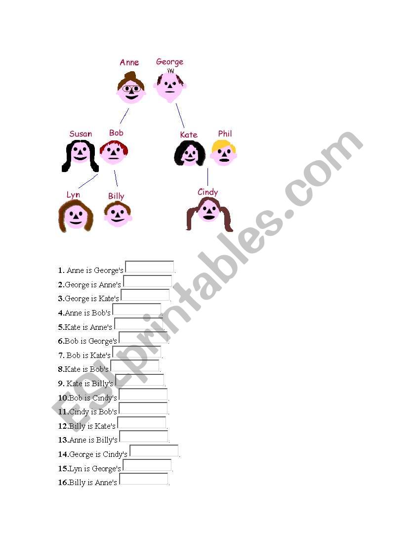 family exercises worksheet