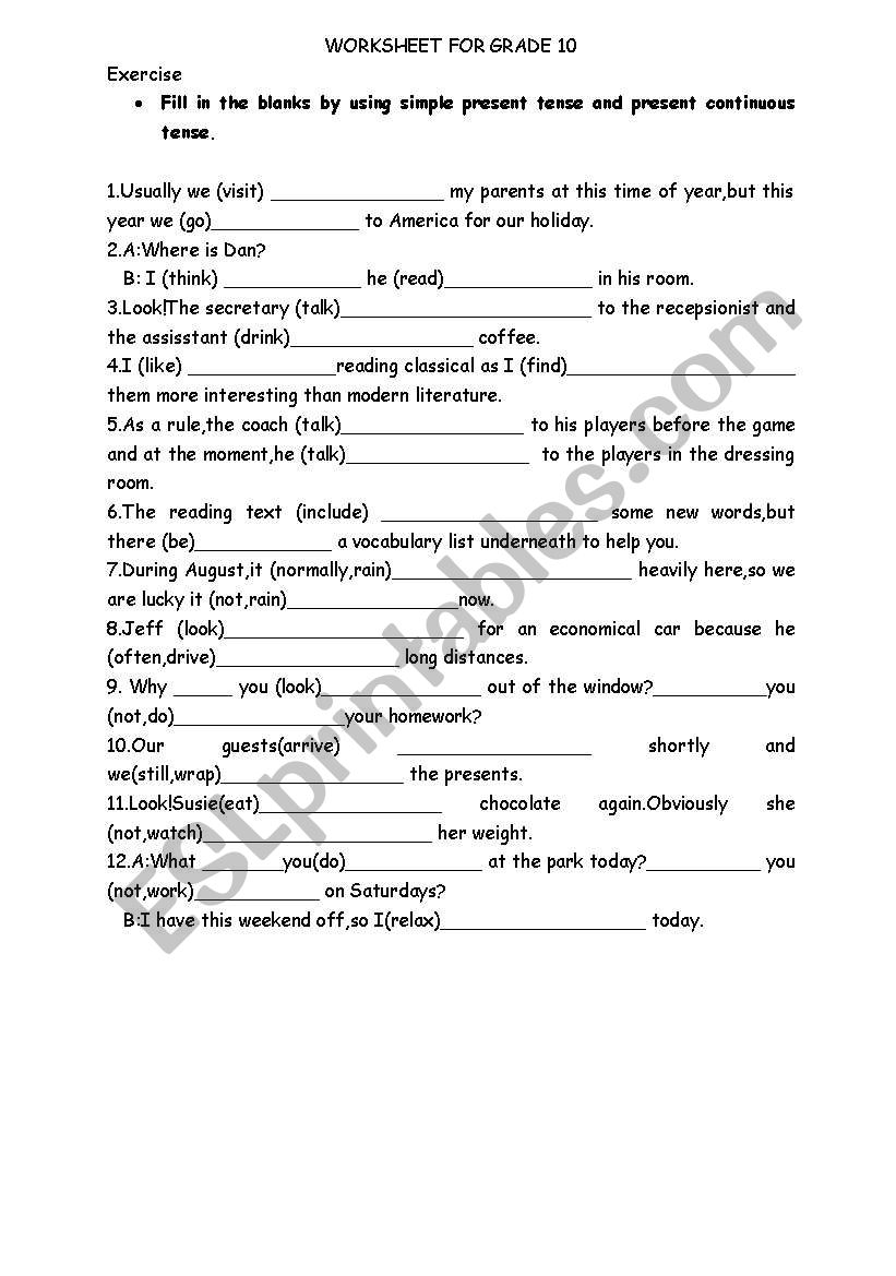 present tense & present continuous