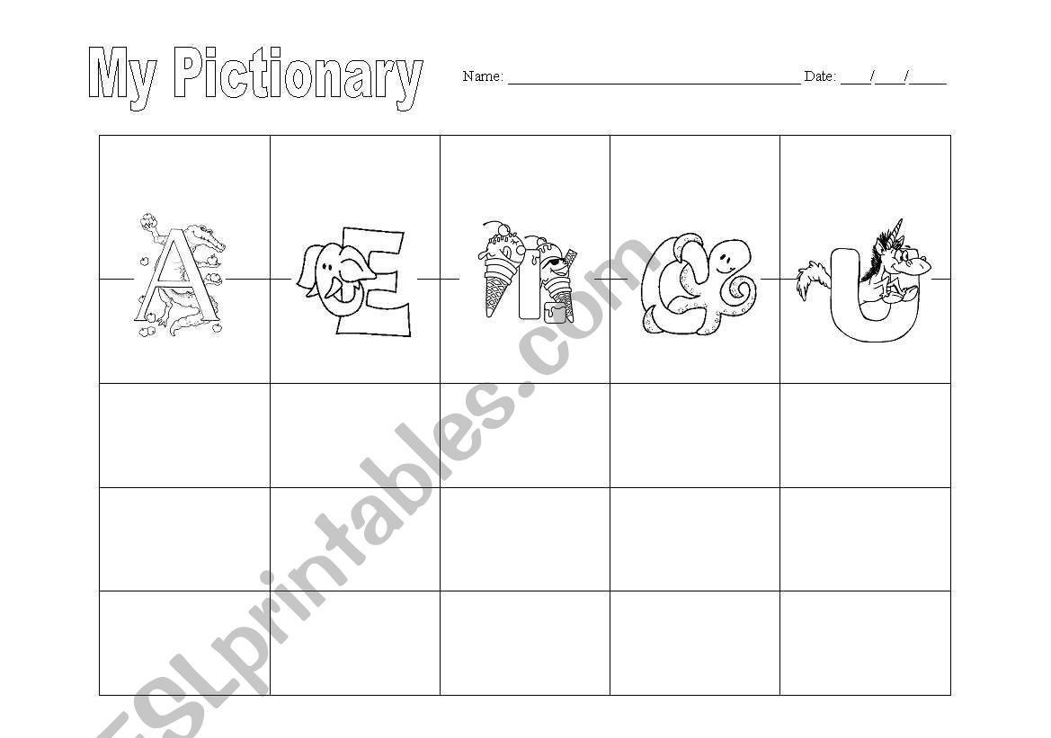 My pictionary worksheet