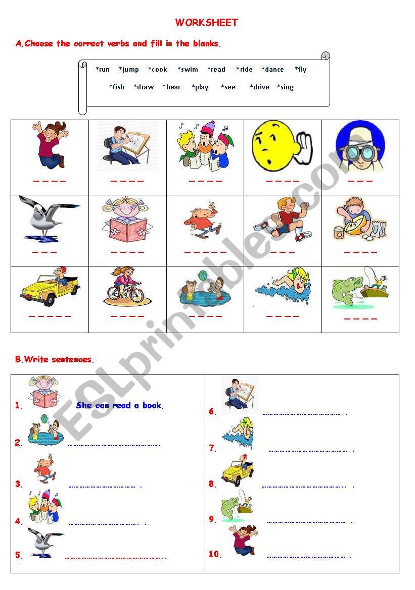 can-can´t - ESL worksheet by busybee