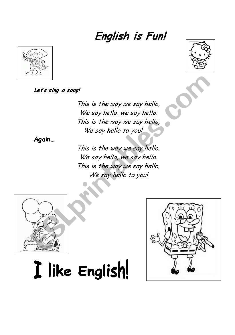 A song worksheet