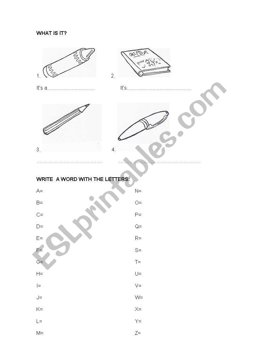 what is it? worksheet