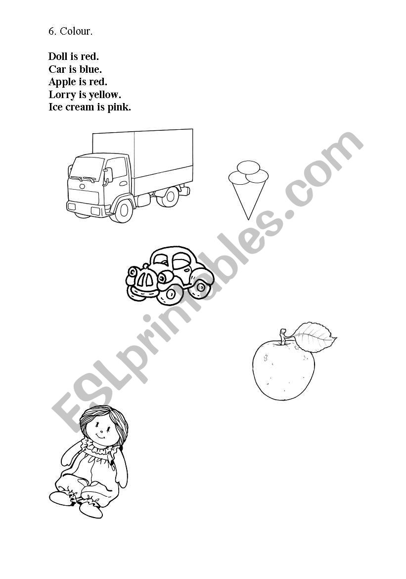 Colours worksheet