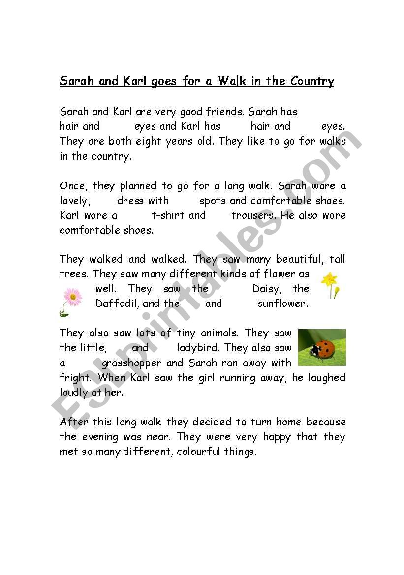 colours chart (story) worksheet