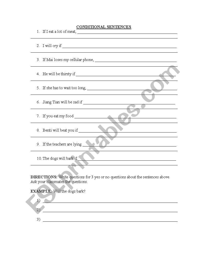 Conditional Sentences worksheet