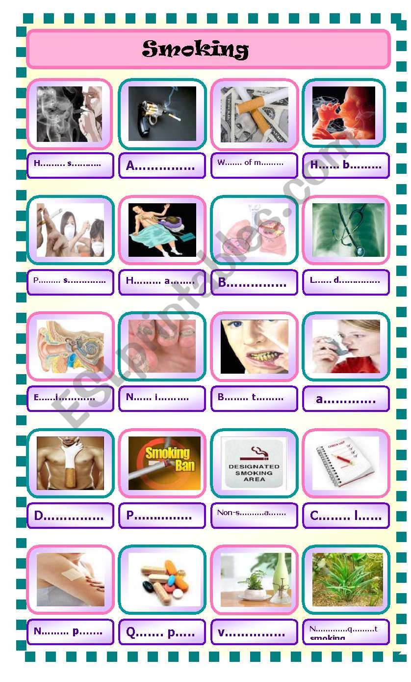 smoking : C - test worksheet