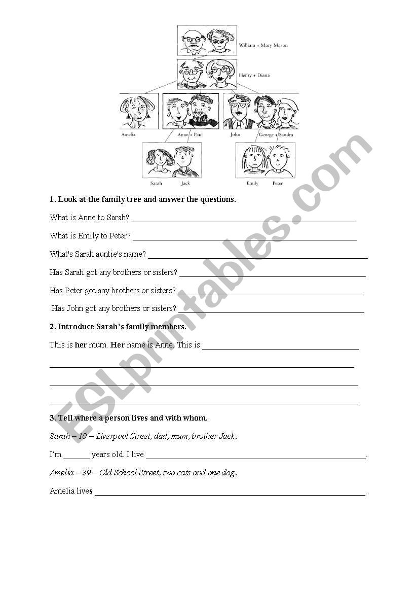 Family revision worksheet