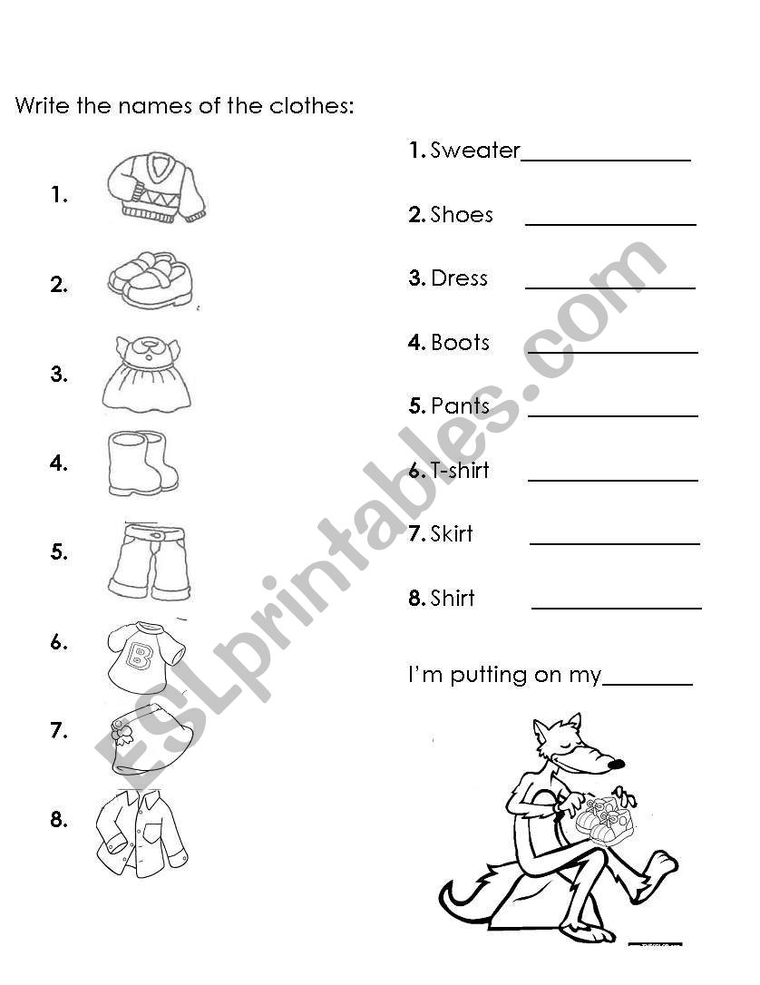 vocabulary clothes esl worksheet by niponita