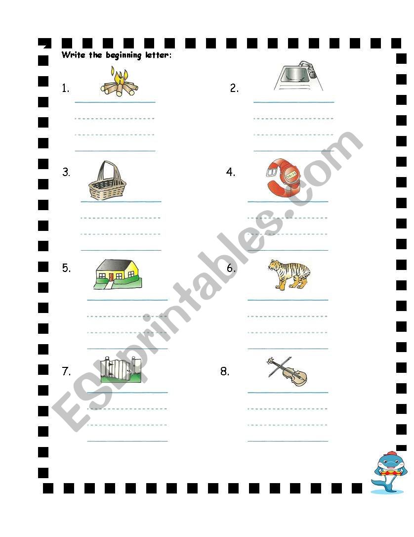 Beginning letter worksheet