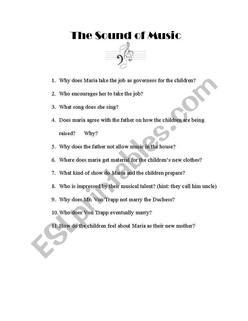 The Sound of Music Questionaire