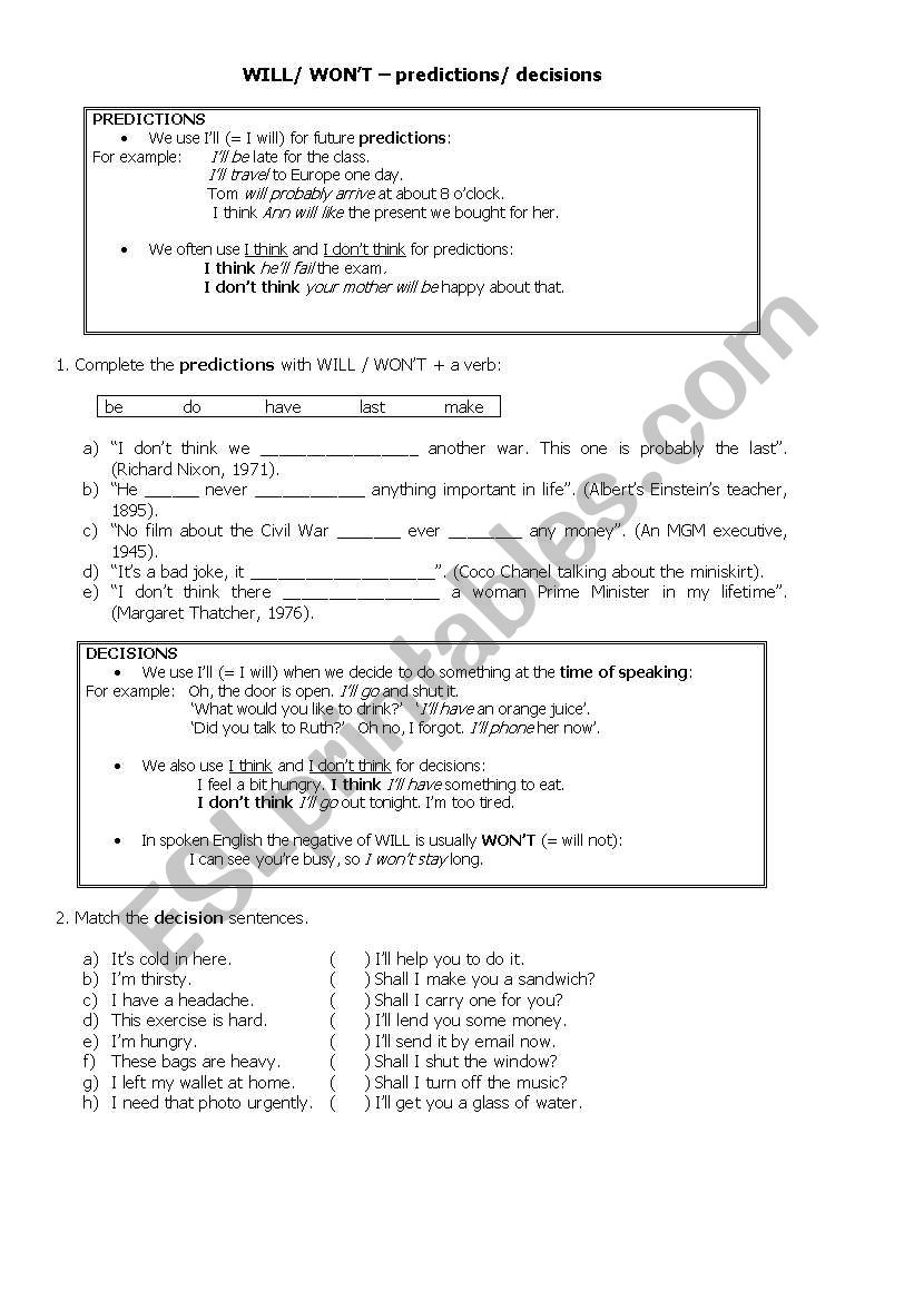 will-won-t-esl-worksheet-by-jucordeiro