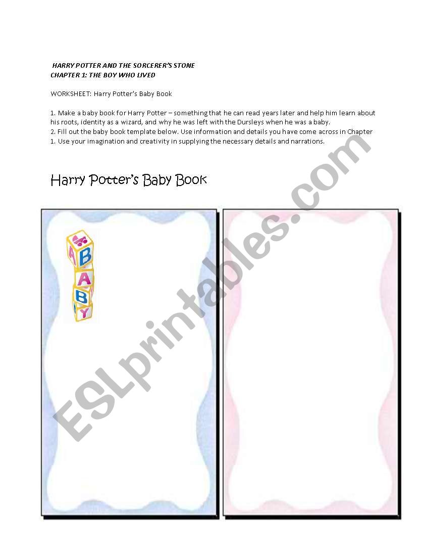 Harry Potters Baby Book  worksheet