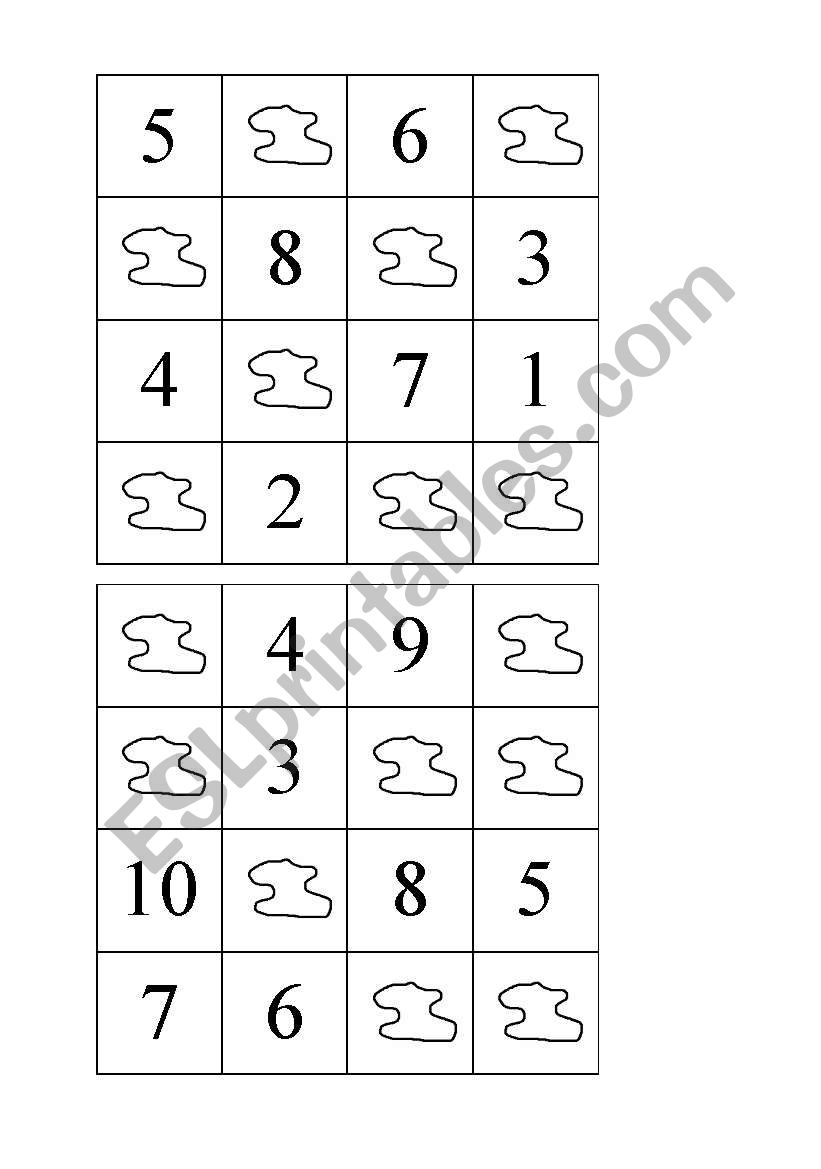 Bingo colours and numbers worksheet