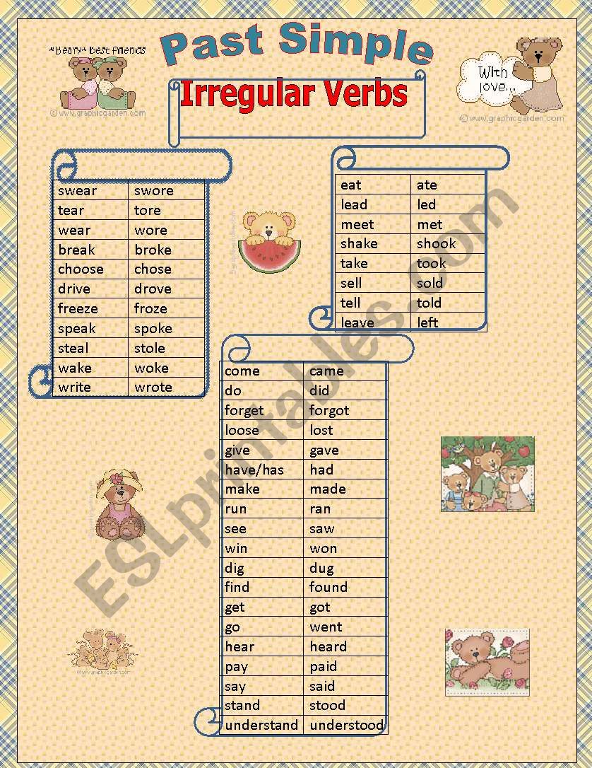 Past Simpe irregular verbs 2 out 2