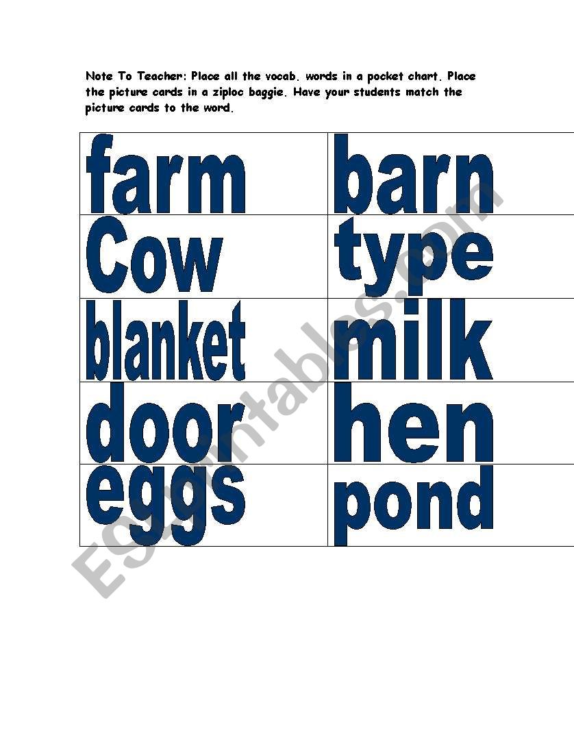 cows that type - vocabulary worksheet