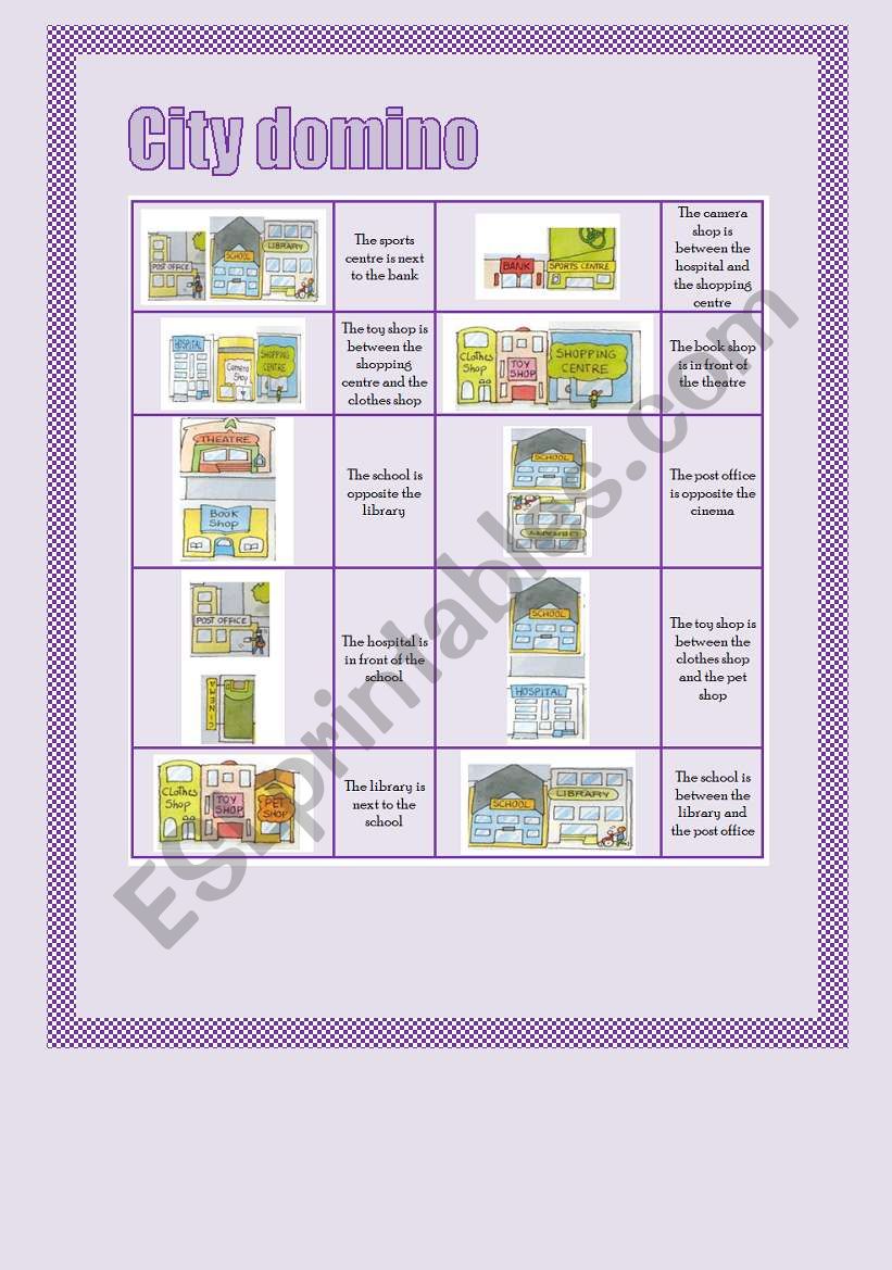 CITY DOMINO (describing position)