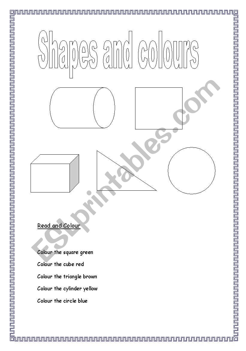 Shapes and Colours worksheet