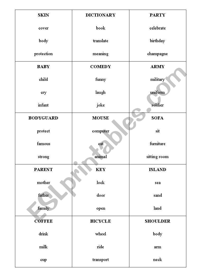 defining words worksheet