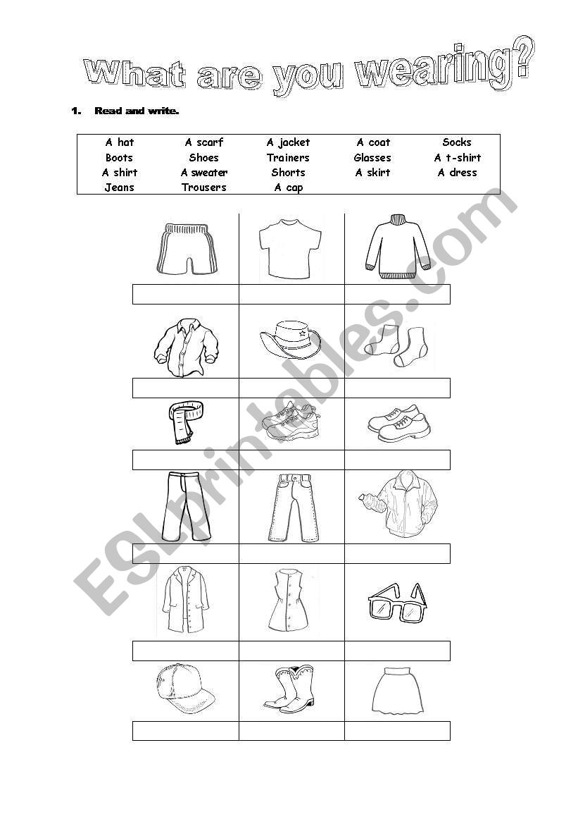 What are you wearing? - ESL worksheet by nghteacher