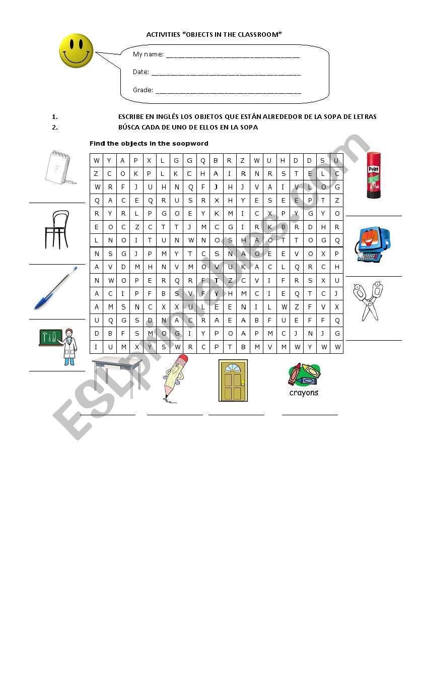 Soop words  worksheet