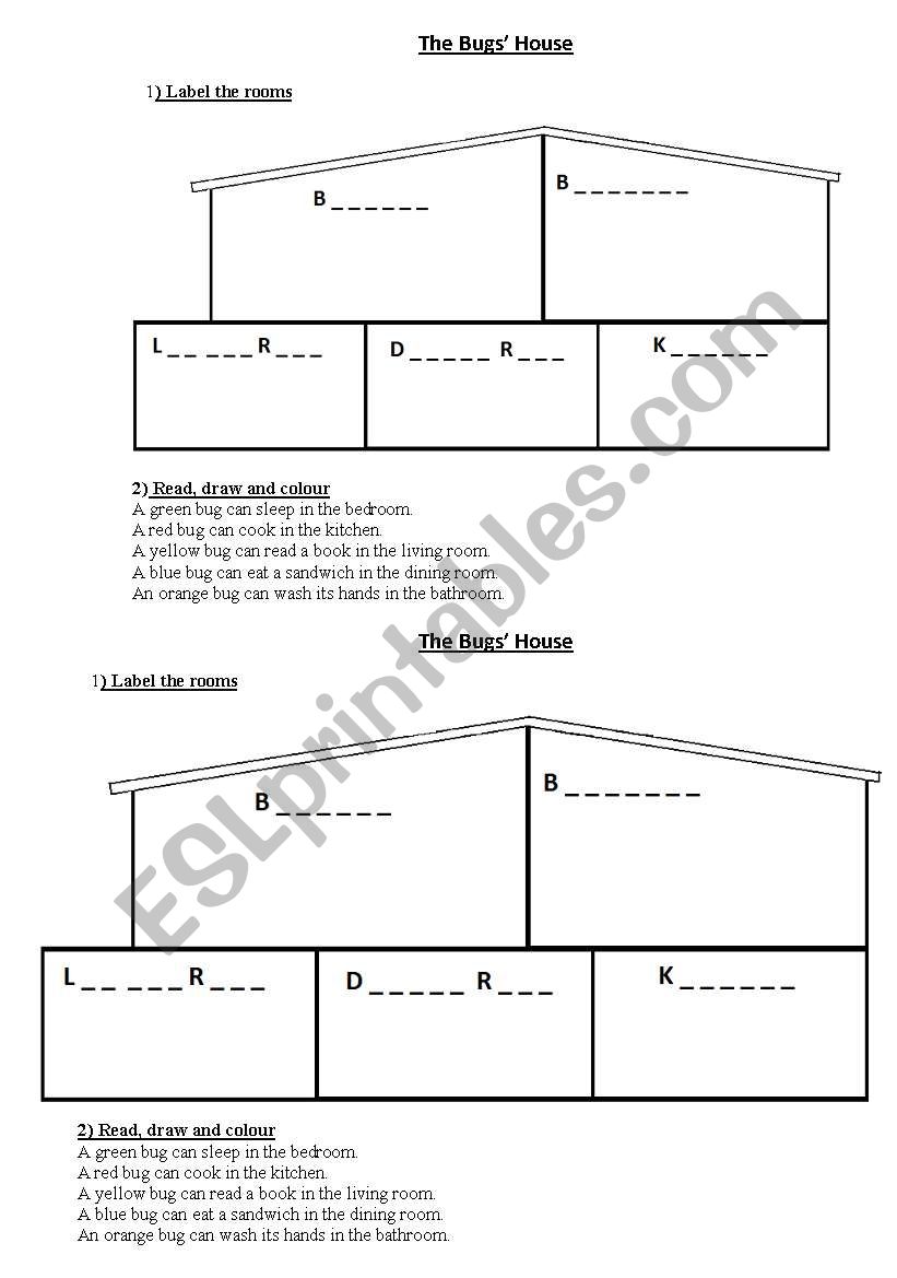 The bugs house worksheet
