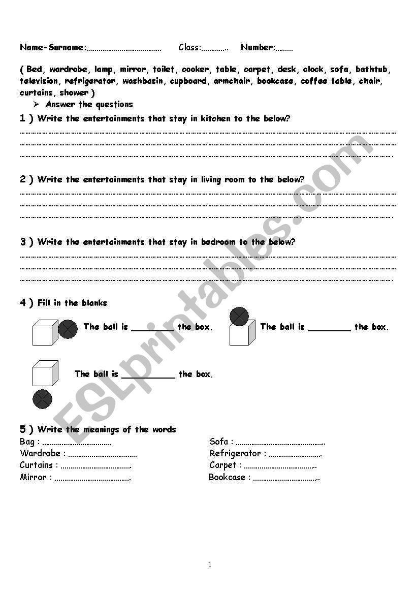 exam for kids worksheet