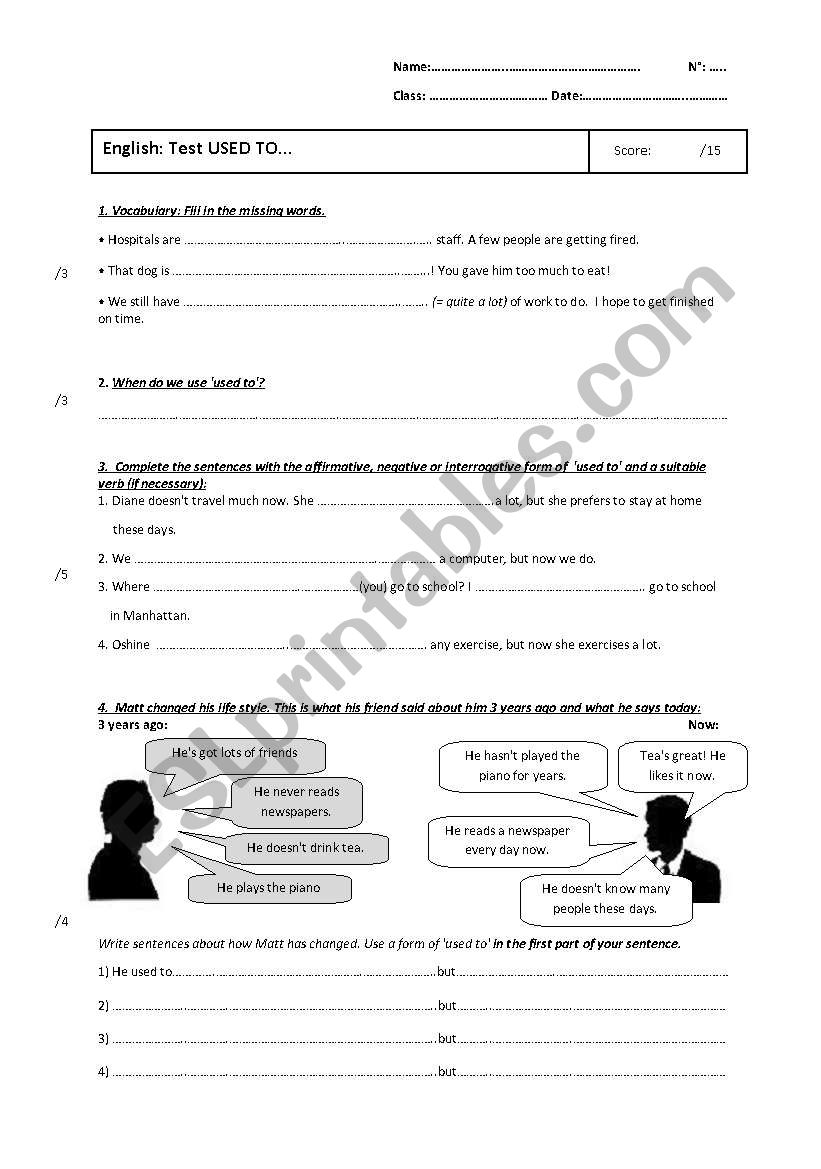 Test: Used to worksheet