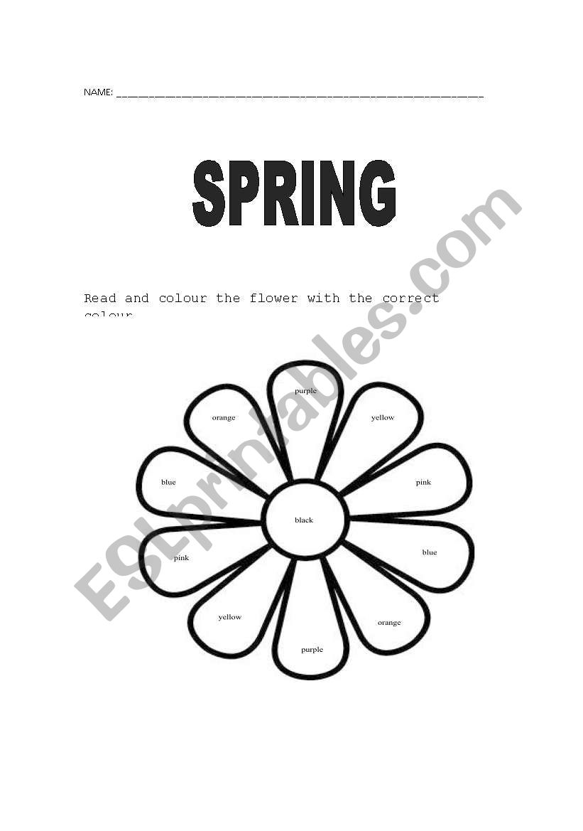 Colour the flower, its spring!